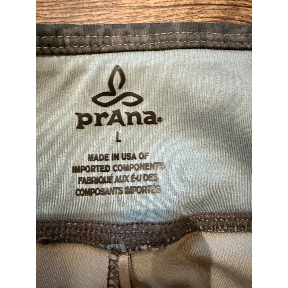 Prana Womens Grey Black Tie Dye Geometric Crop Yoga Leggings Size Large - Picture 4 of 8